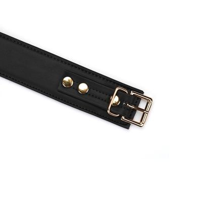 Ошейник с поводком Liebe Seele Black Organosilicon Collar with Leash, экокожа SO9484 фото