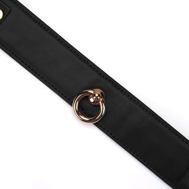 Ошейник с поводком Liebe Seele Black Organosilicon Collar with Leash, экокожа SO9484 фото