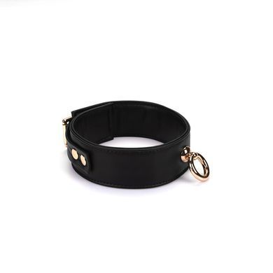 Ошейник с поводком Liebe Seele Black Organosilicon Collar with Leash, экокожа SO9484 фото