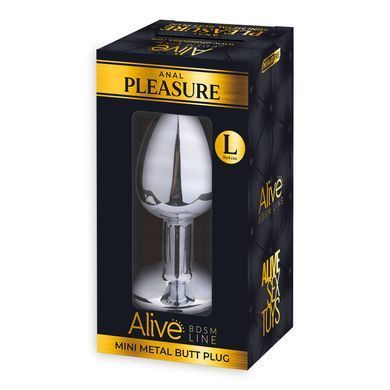 Металлическая анальная пробка с кристаллом Alive Mini Metal Butt Plug Black L SO6006 фото