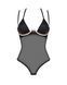 Прозоре боді Obsessive Selinne teddy XS/S Black, дрібна сітка, подвійні бретелі SO8664 фото 3