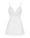Сатиновий пеньюар із мереживом Obsessive 810-BAB-2 babydoll & thong S/M, білий, пеньюар, танга SO7154 фото 5