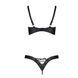 Комплект Passion CELINE BIKINI 2XL/3XL black открытый бра с лентами стринги со шнуровкой, экокожа SO6402 фото 4