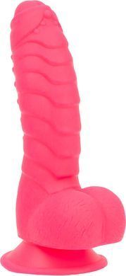 Ребристый фаллоимитатор на присоске ADDICTION &mdash; Tom 7&Prime; Dildo With Balls &mdash; Pink, вибропуля в подарок SO5585 фото