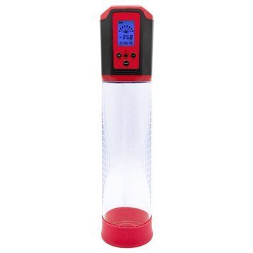 Автоматическая вакуумная помпа Men Powerup Passion Pump Red, LED-табло, перезаряжаемая, 8 режимов SO6226 фото