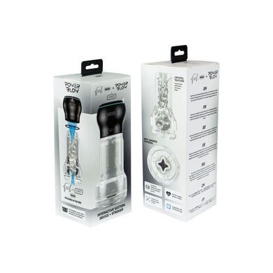Мастурбатор Kiiroo Feel Pocket Crystal зі всмоктувальною інтерактивною насадкою PowerBlow Combo Set SX2240 фото