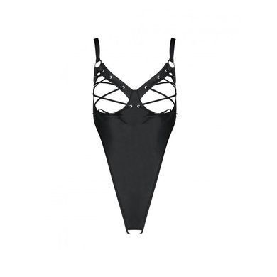 Боди из экокожи Passion CELINE BODY L/XL, black, с доступом, открытый SO6403 фото