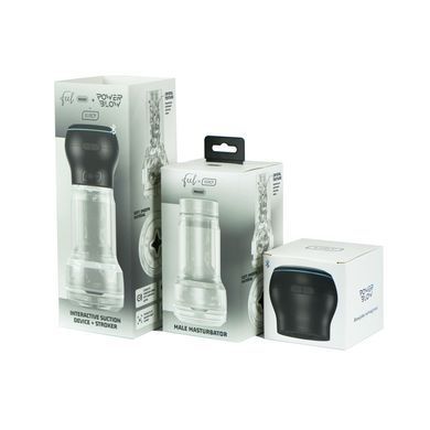 Мастурбатор Kiiroo Feel Pocket Crystal зі всмоктувальною інтерактивною насадкою PowerBlow Combo Set SX2240 фото