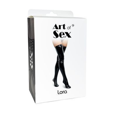 Сексуальные виниловые чулки Art of Sex - Lora, размер L, цвет черный SO7338 фото
