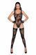 Боді Noir Handmade F242 Tulle body with patterned flock embroidery, S SX0151 фото 3