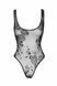 Боді Noir Handmade F242 Tulle body with patterned flock embroidery, S SX0151 фото 6