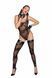 Боді Noir Handmade F242 Tulle body with patterned flock embroidery, S SX0151 фото 4