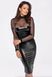 Платье Noir Handmade F310 Sublime, XXL, black, миди, мокрый эффект, верх &mdash; сетка, длинный рукав SX0301 фото 1