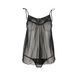 Сорочка прозрачная беби-долл Passion MELANIA CHEMISE XXL/XXXL, black, трусики, на тонких бретелях EL16306 фото 3