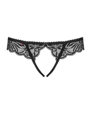 Кружевные танга с доступом Obsessive Contica crothchles thong S/M, черные SO7256 фото