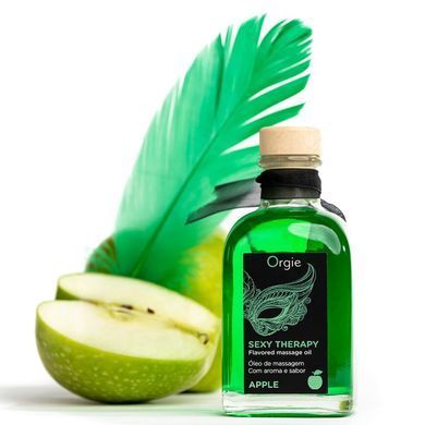 Набор для массажа Orgie &ndash; Sexy Therapy Apple (100 мл), съедобное разогревающее масло + перышко SX1508 фото