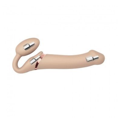Безремневой страпон с вибрацией Strap-On-Me Vibrating Flesh L, диаметр 4,2 см, пульт ДУ, регулируемый SO3828 фото
