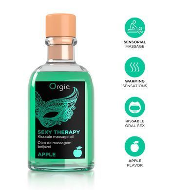 Набор для массажа Orgie &ndash; Sexy Therapy Apple (100 мл), съедобное разогревающее масло + перышко SX1508 фото