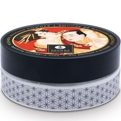 Вкусная пудра для оральных ласк Shunga Body Powder Sparkling Strawberry Wine, 75 г, аромат клубники SX0590 фото