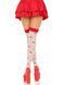 Чулки Leg Avenue Polka Dot Mushroom Thigh Highs, One Size, бело-красные, на резинке, рисунок &mdash; грибы SX1044 фото 2