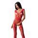 Сетчатый бодистокинг Passion BS062 One Size, Red, комбинезон, имитация чулок, открытый доступ PBS062R фото 1