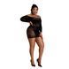 Сукня-бодістокінг Moonlight Plus Model 07 XL-XXXL Black, довгий рукав SO8198 фото 1