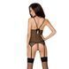 Корсет с пажами Passion MELANIA CORSET L/XL, black, трусики, полупрозрачный EL16307 фото 2