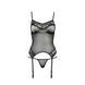 Корсет с пажами Passion MELANIA CORSET L/XL, black, трусики, полупрозрачный EL16307 фото 5