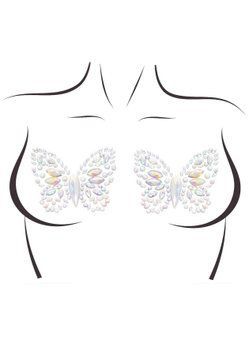 Пэстис-бабочки из кристаллов Leg Avenue Chrysallis nipple sticker, наклейки, светятся в темноте SO9177 фото