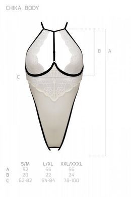 Боди с доступом Passion CHIKA BODY L/XL, cream SO9695 фото