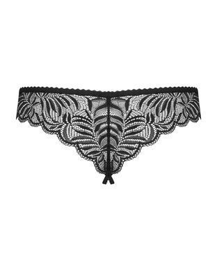 Мереживні танга з доступом Obsessive Contica crothchles thong L/XL, чорні SO7257 фото