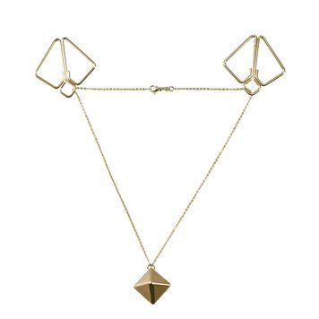 Затискачі для сосків з важкою підвіскою LOCKINK Nipple Clamps with Heavy Pendant - Golden SX0844 фото