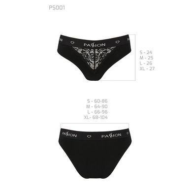 Трусики з широкою гумкою і мереживом Passion PS001 PANTIES XL, black SO4162 фото