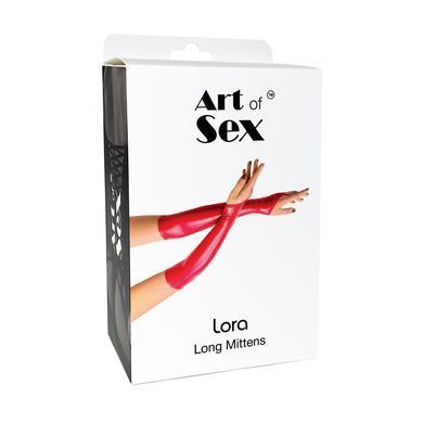 Виниловые миттинки Art of Sex - Lora длинные, размер S, цвет красный SO7340 фото
