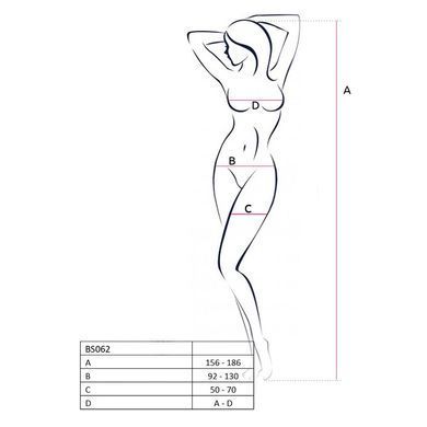 Сетчатый бодистокинг Passion BS062 One Size, White, комбинезон, имитация чулок, открытый доступ PBS062W фото