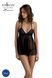 Пеньюар Passion KERRIA CHEMISE black, S/M, кружевной верх, трусики в комплекте SX0489 фото 1