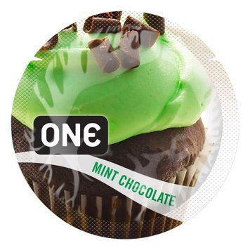Ароматизированный презерватив ONE FlavorWaves Mint Chocolate, 1 шт, зеленый, запах мятного шоколада SX0749 фото