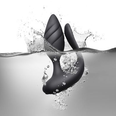 Анально-вагинальный вибратор для пар Rocks Off Cocktail Black, пульт ДУ SO5482 фото