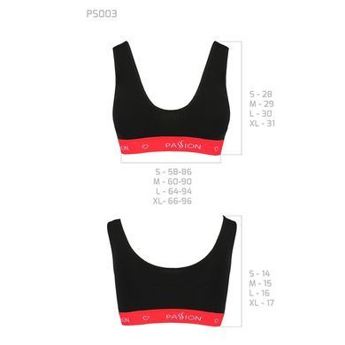Спортивний топ на широких бретелях Passion PS003 TOP S, black SO4213 фото