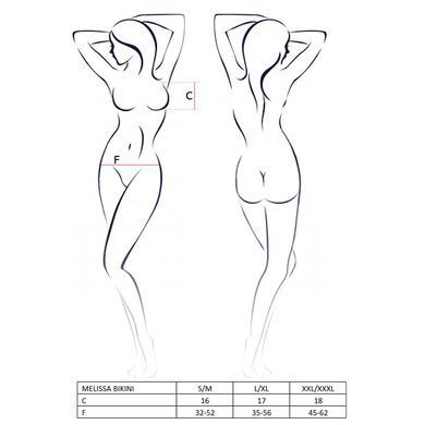 Комплект белья Passion MELISSA BIKINI XXL/XXXL, black, лиф со шнуровкой и трусики-стринги EL15903 фото
