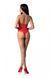 Бодістокінг з імітацією корсетної шнурівки Passion BS094 One Size, red, квітковий візерунок, з досту SO8924 фото 2