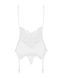 Сатиновый кружевной корсет Obsessive 810-COR-2 babydoll & thong S/M, белый, корсет, танга SO7158 фото 6