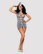 Эротический костюм стюардессы Obsessive Stewardess 3 pcs grey S/M, серый, платье, стринги, пилотка SO7308 фото 3