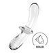 Двусторонний стеклянный дилдо Satisfyer Double Crystal Transparent, боросиликатное стекло, унисекс SO8784 фото 1