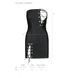 Мінісукня з екошкіри Passion CELINE CHEMISE black L/XL, шнурівка, трусики в комплекті SO6406 фото 7