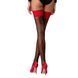 Чулки Passion ST120 3/4 black-red, на ажурной силиконовой резинке, изысканный декор и люрекс SO5789 фото 2