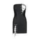 Мінісукня з екошкіри Passion CELINE CHEMISE black L/XL, шнурівка, трусики в комплекті SO6406 фото 5