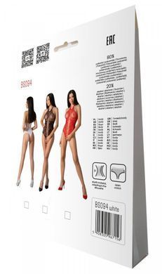Бодистокинг с имитацией корсетной шнуровки Passion BS094 One Size, white, цветочный узор, с доступом SO8925 фото