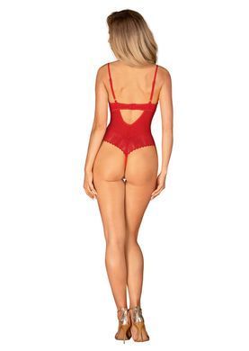 Боди с доступом Obsessive Ingridia crotchless teddy XS/S, красное, открытая грудь SO9025 фото