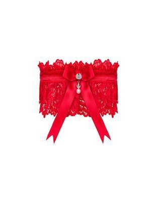(SALE) Ажурная подвязка Obsessive Amor Cherris garter, red SO7684 фото